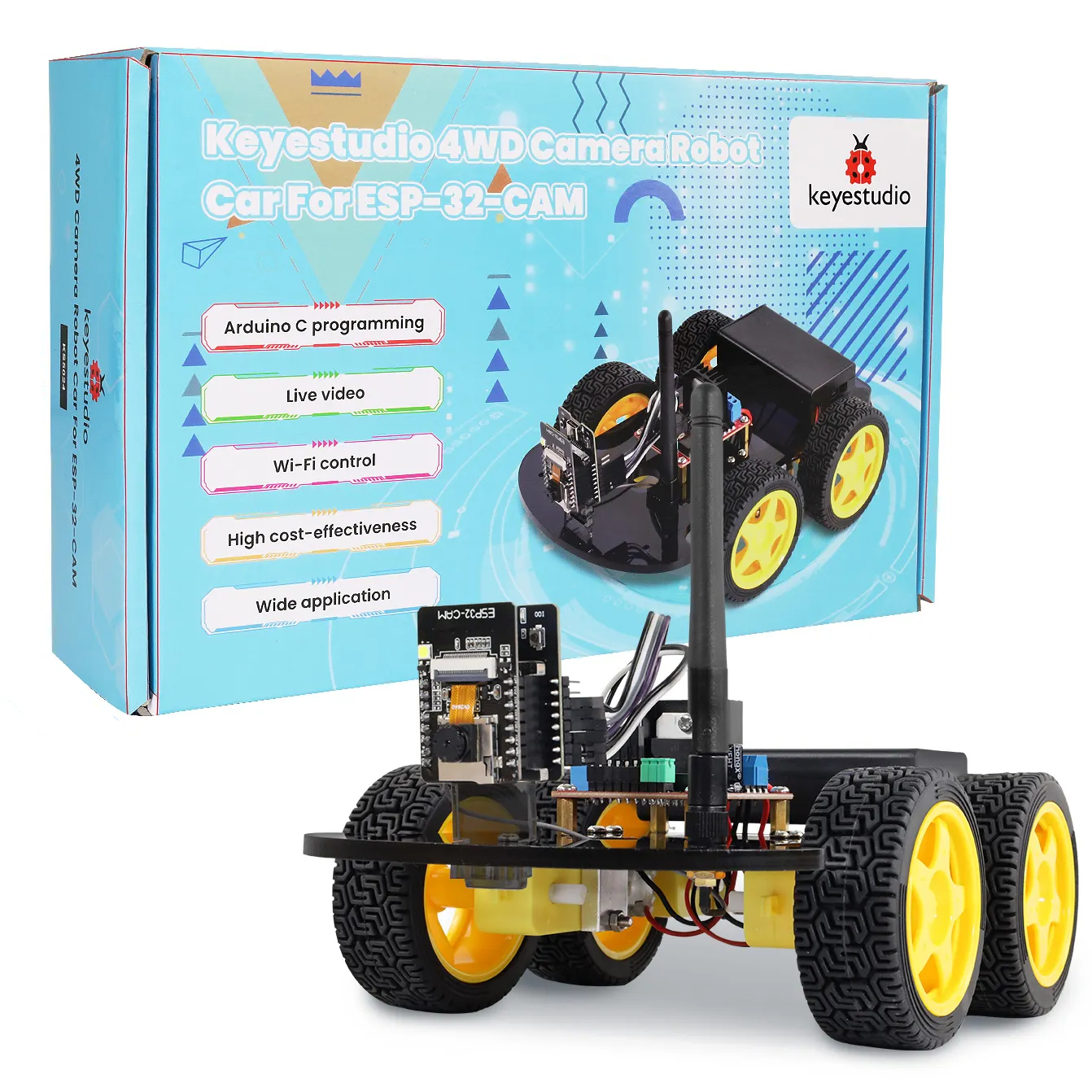 Робот-автомобиль 4WD с камерой ESP32-CAM для Arduino  от магазина ArdStudio в Москве