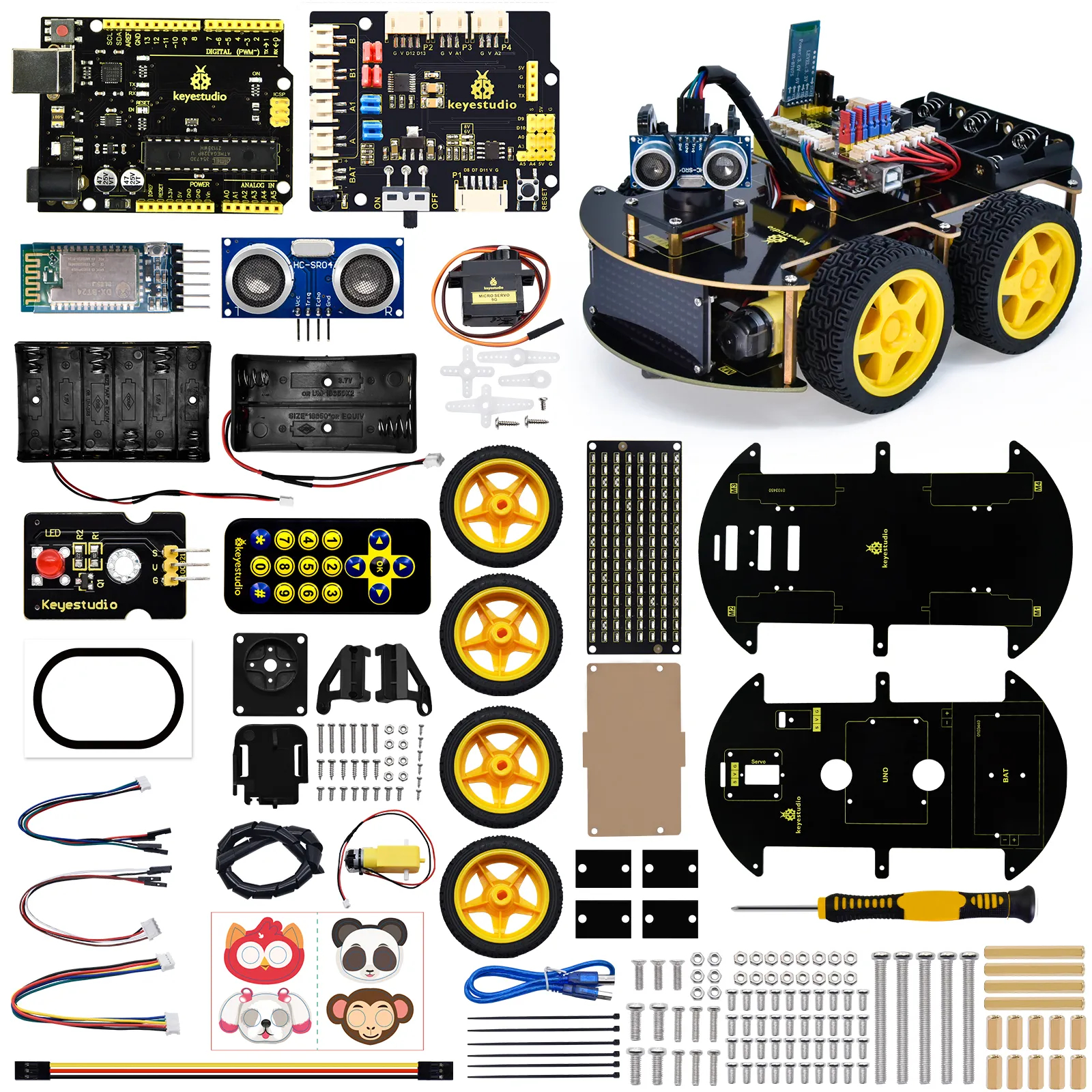 Модернизированный многоцелевой умный робот-автомобиль 4WD BT V2.0 для Arduino  от магазина ArdStudio в Москве