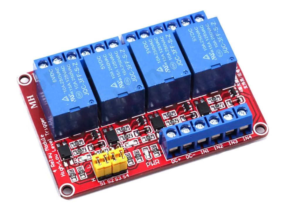 Релейный модуль 4-канальный 12V (на входе оптопара) для Arduino  от магазина ArdStudio в Москве