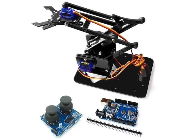 Программируемый робот-манипулятор YoufangSmart SG90 MG90S чёрный для Arduino  от магазина ArdStudio в Москве