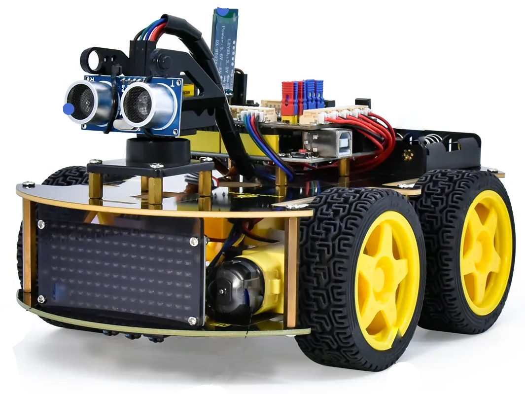 Модернизированный многоцелевой умный робот-автомобиль 4WD BT V2.0 для Arduino  от магазина ArdStudio в Москве